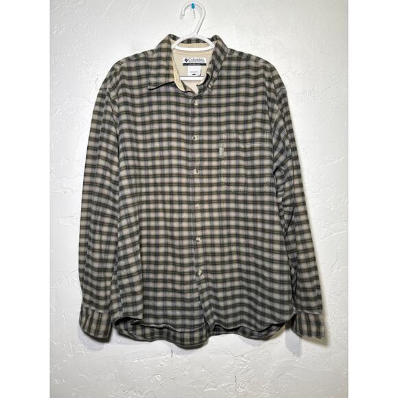 Columbia plaid button down flannel mens large outdoors utility chore gorpcore - Picture 1 of 7